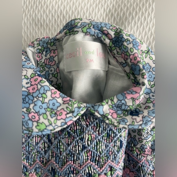 Cecil & Lou Smocked Floral Bubble - Picture 3 of 3